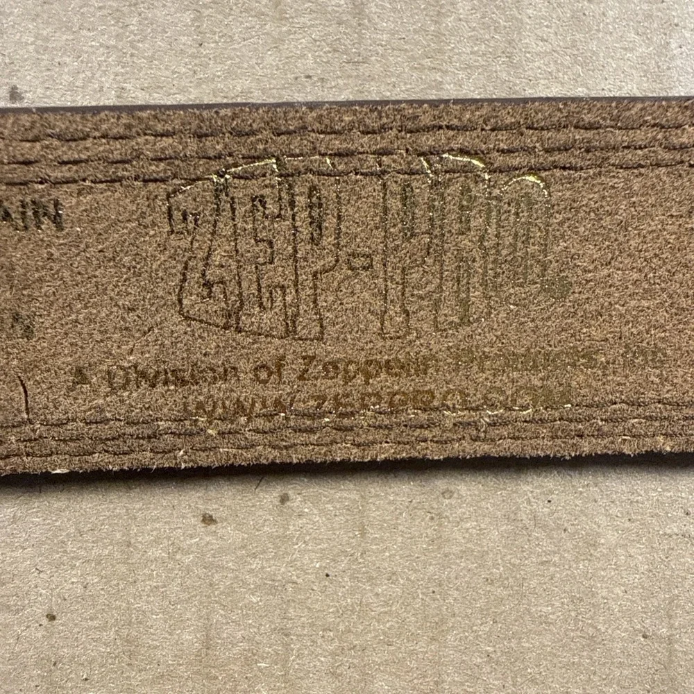 Zep-Pro Belt Full‎ Grain Leather Embossed Metal Redfish Size 42